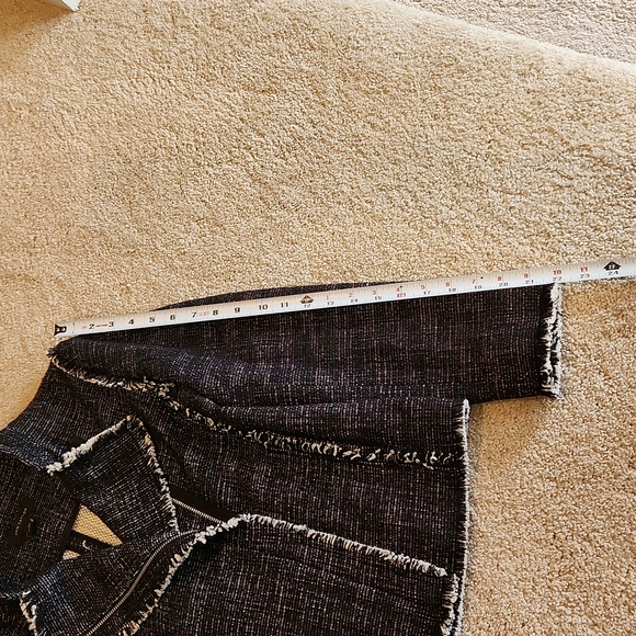 Ann Taylor Woven Moto Style Jacket With Fringe Embellishment - Picture 6 of 13